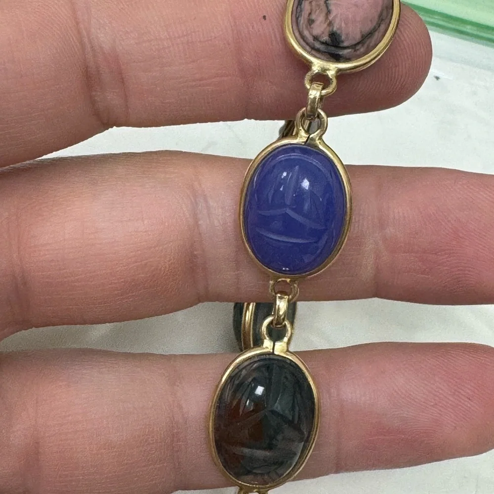 14K yellow gold multi-gemstone bracelet